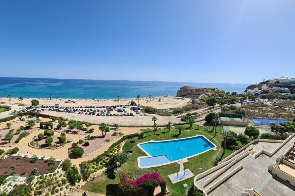 Top-Floor Beachfront Apartment With Parking, Pool, & Spacious Sea-View Balcony Villajoyosa Bagian luar foto